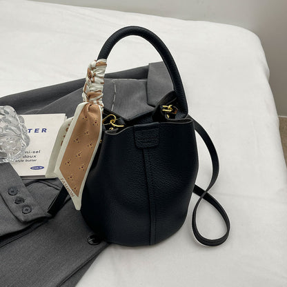 Fashionable Versatile Silk Scarf Tote Bucket Bag