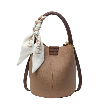 Fashionable Versatile Silk Scarf Tote Bucket Bag